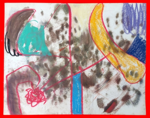 Abstract kunstwerk van de Belgische schilder Emile (Mil) Van Wingerden