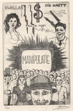 Belgische graficus Eddy Ausloos met een ets