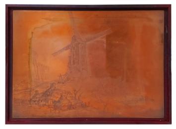 Etsplaat van de Belgische kunstenaar Edmond Van Dooren