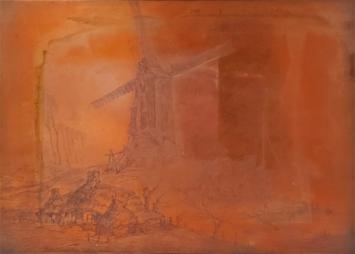 Koperen etsplaat, Belgische etser Edmond Van Dooren