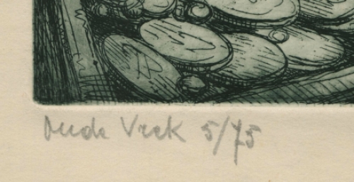 Originele gesigneerde ets van E. Van Dooren