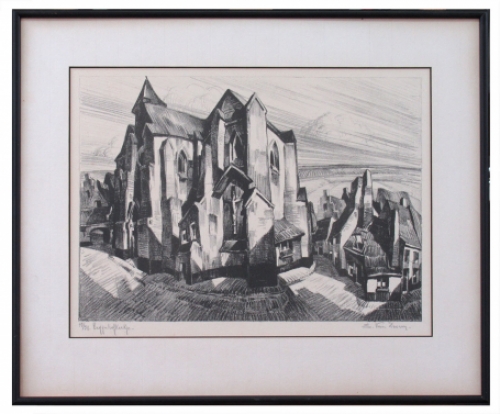 Litho van de Belgische kunstenaar Edmond Van Dooren kopen