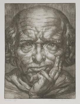 Ets, Belgische etser Edmond Van Dooren, Denker