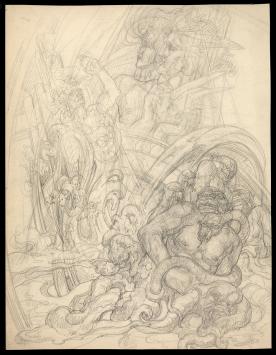 Tekening van de Belgische kunstenaar Edmond Van Dooren kopen