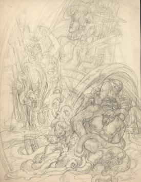 Potloodtekening, Belgische tekenaar Edmond Van Dooren