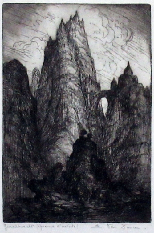 Belgian etcher and drafsman Edmond Van Dooren