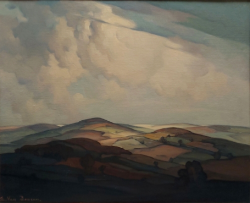 landschapsschilderij van E. Van Dooren