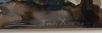 gouache, het standbeeld
