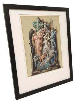 gouache, het standbeeld