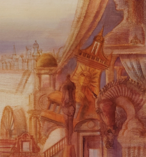 Originele tekening, gemengde techniek van Edward Bestgen