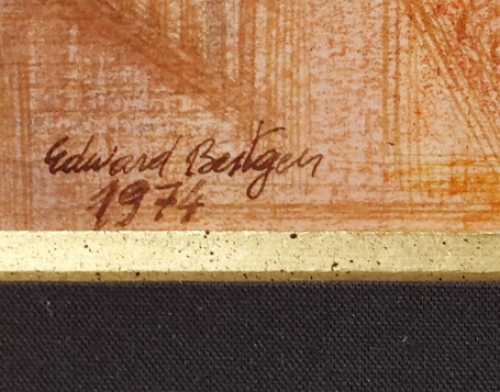 Kunstwerk op papier van de Waalse kunstenaar Edward Bestgen