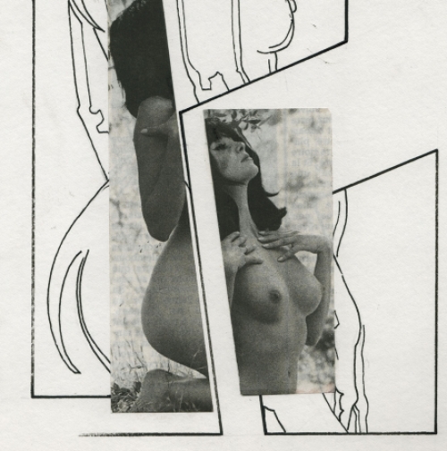 Eugène Eechaut met een tekening gemengde techniek