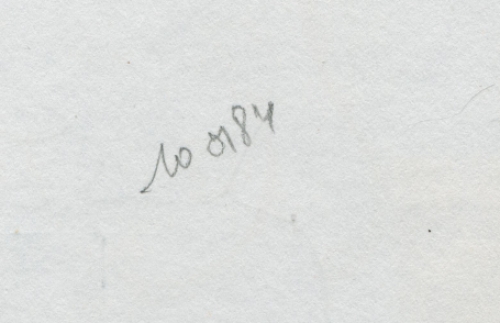 Tekening gemengde techniek,  zitten naakt 1984