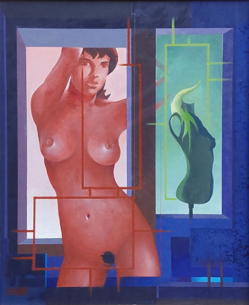 Schilderij van een een naakte dame van de Belgische kunstenaar Eugène Eechaut kopen