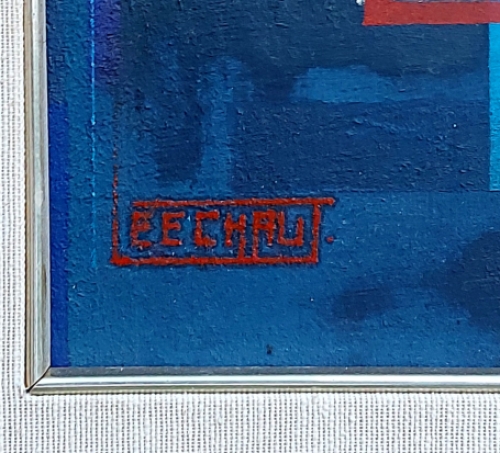 Eugène Eechaut met een naakte staande dame