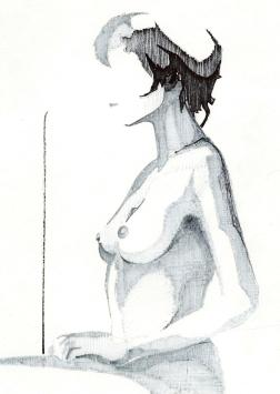 Eugène Eechaut met een naakt uit 1978