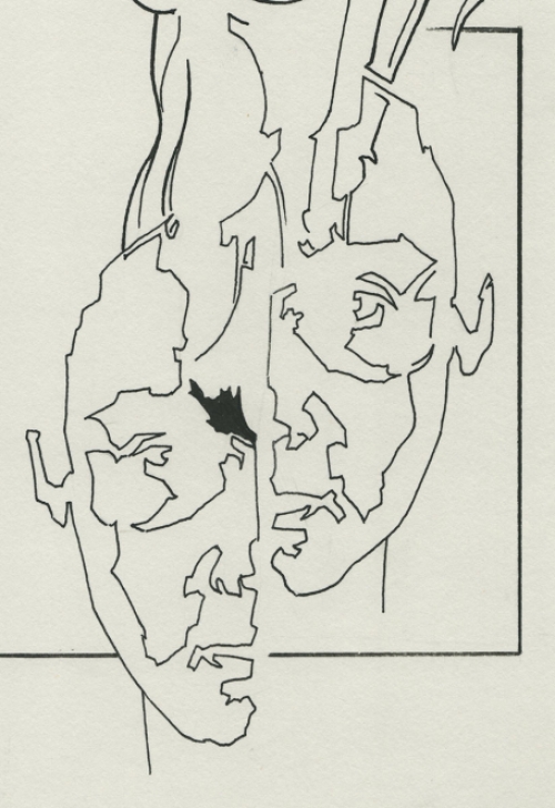 Eugène Eechaut met een tekening naakt