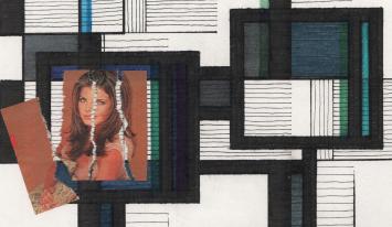 Eugène Eechaut met een kunstwerk uit 1997