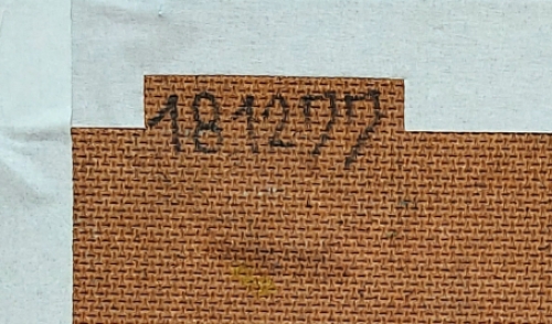 Oude grillig gevormde boom in een landschap 1977