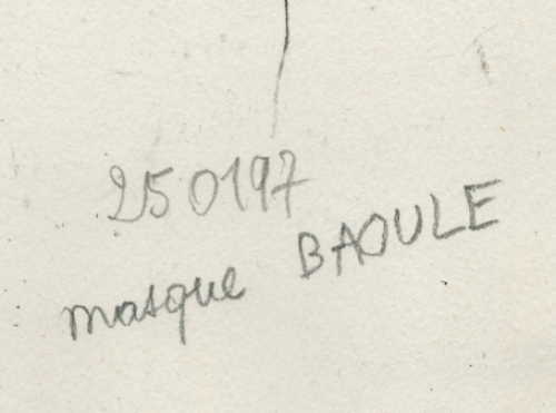 Tekening gemengde techniek, masque BAOULE 25 01 97