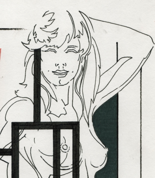 Eugène Eechaut met een tekening gemengde techniek