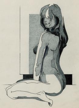 Tekening, gemengde techniek van de Belgische kunstenaar Eugène Eechaut kopen