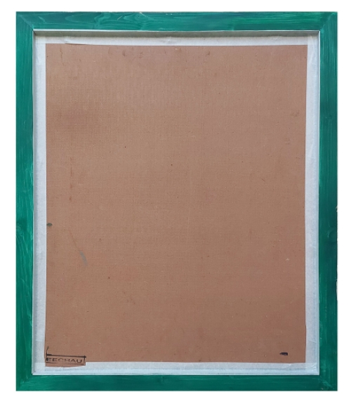 Landschap aan het water met turquoise hemel