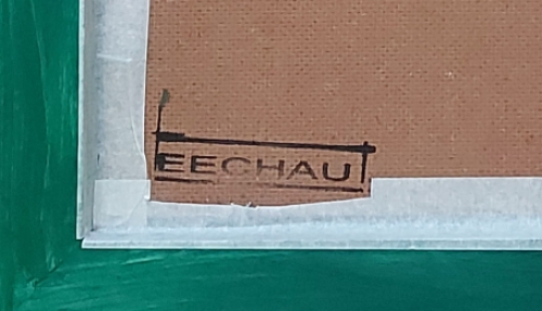 Landschap aan het water met turquoise hemel