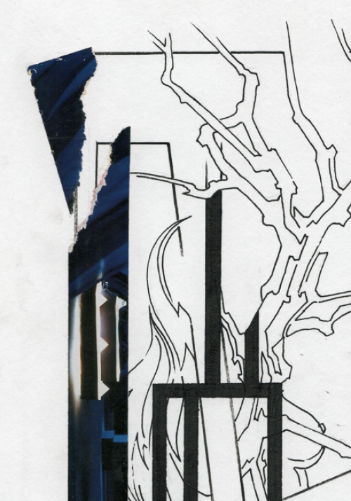 Eugène Eechaut met een tekening gemengde techniek