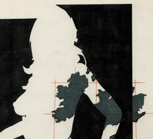 Collage op papier van de Belgische kunstenaar Eugène Eechaut kopen