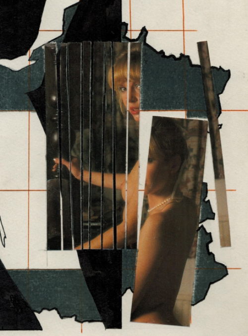 Eugène Eechaut met een tekening gemengde techniek