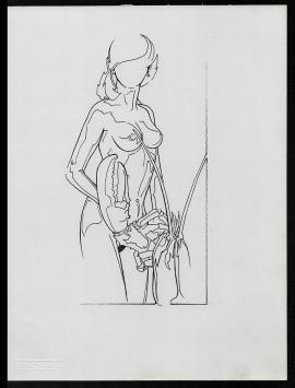 Kunstwerk, tekening op papier van de Belgische kunstenaar Eugène Eechaut kopen