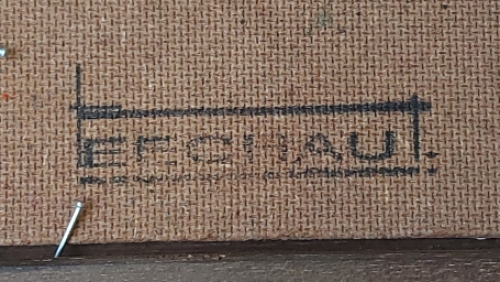 Blauw abstract schilderijtje 1993