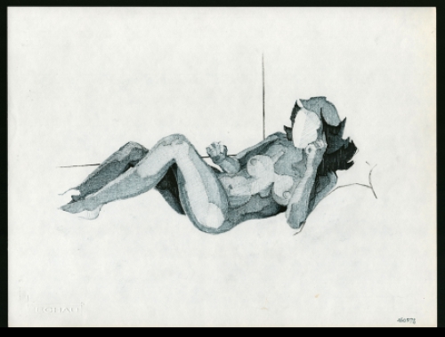 Kunstwerk op papier van de Belgische kunstenaar Eugène Eechaut