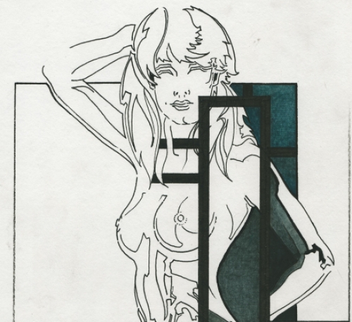 Tekening, gemengde techniek van de Belgische kunstenaar Eugène Eechaut kopen