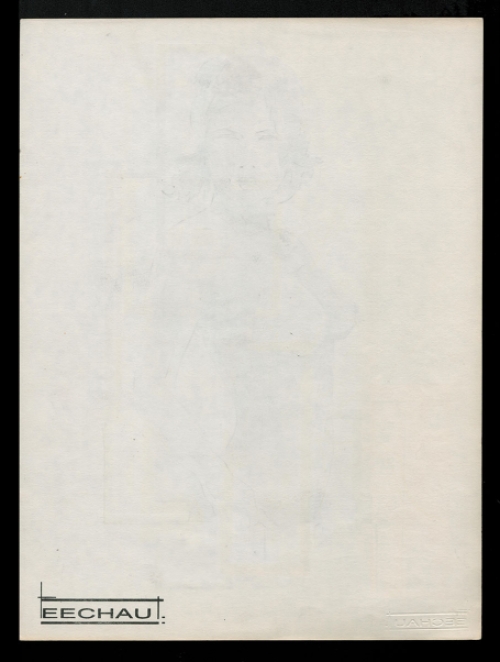 Tekening gemengde techniek,  naakte dame 29 05 82