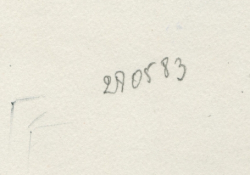 Tekening gemengde techniek, Staande naakte dame 28 05 1983