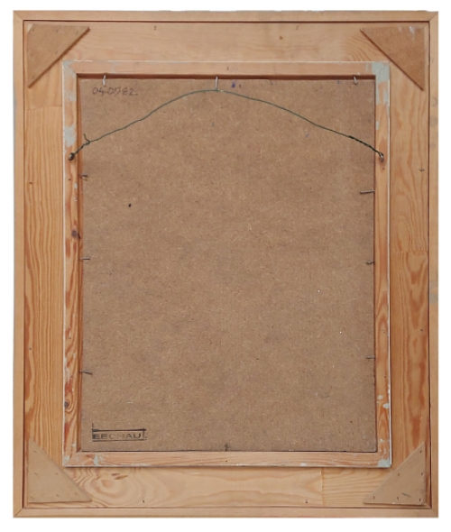 Blauw Paars abstract schilderijtje 1971