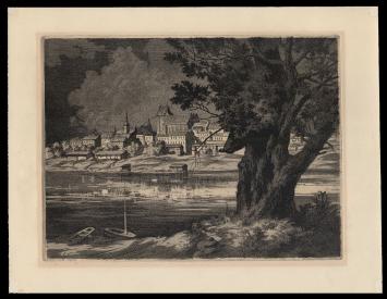 Gesigneerde ets van Edward Kuczyński