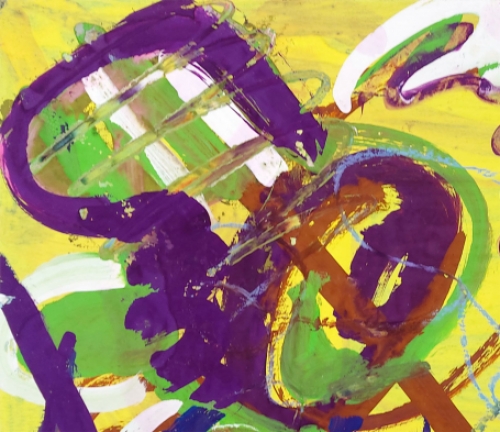 Schilderijt op papier van Walter Ekvin uit 1966