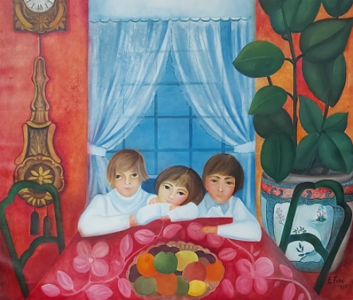 Schilderij door de Belgische kunstenares Elisabeth Fobe