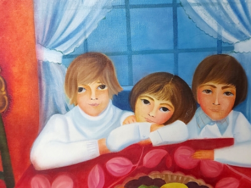 Elisabeth Fobe met een leuk schilderij