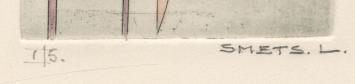 Gesigneerde ets van L. Smets te koop