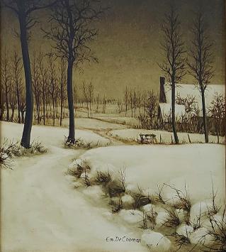 Winterlandschap op canvas van Emiel de Cooman