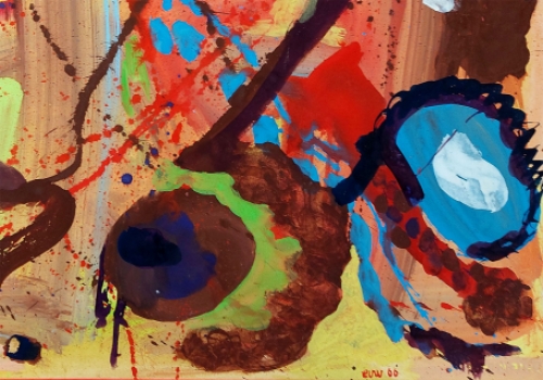 Kunstwerkje op papier van Walter Ekvin uit 1968