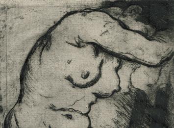 De Belgische etser Emile Baes met een ets