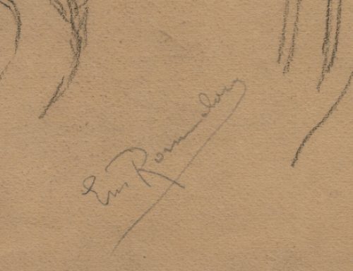 Emile Rommelaere met een schetsblad