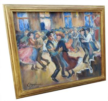 Schilderij met koppels die dansen