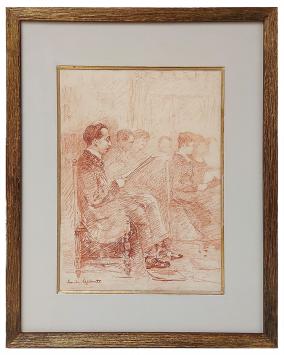 Tekening van de Belgische kunstenaar Emile Lecomte