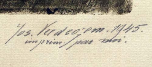 Kunstwerk van Joseph Verdegem een Belgische etser